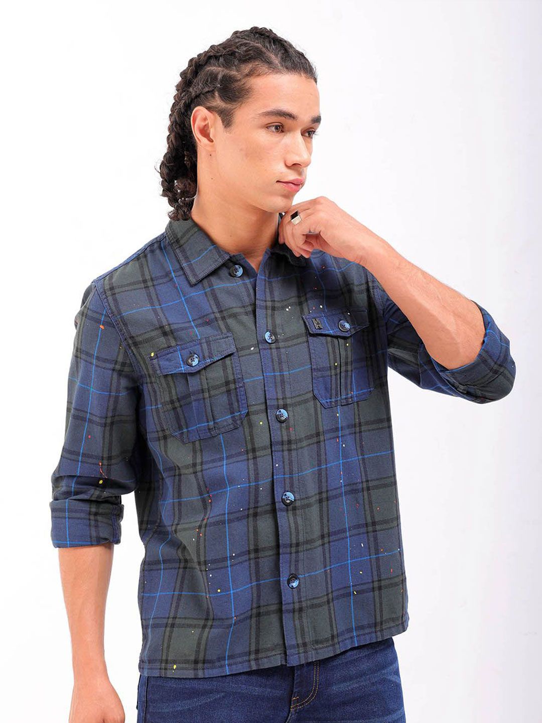 The Indian Garage Co Men Checked Casual Shirt