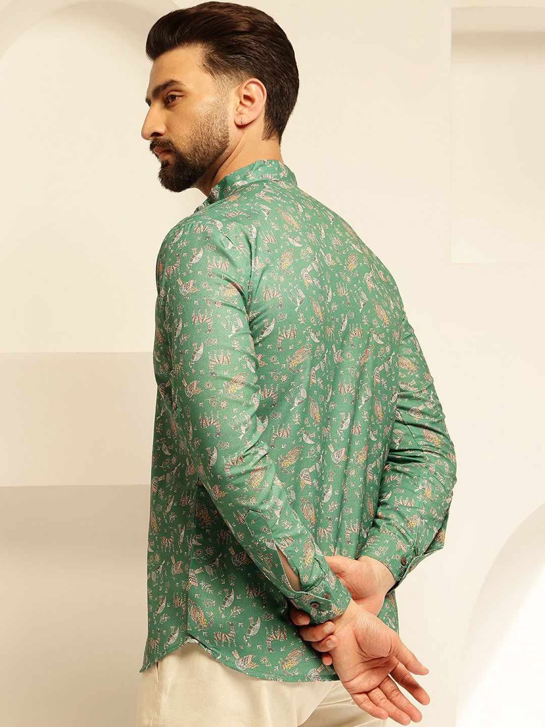 SOJANYA Animal Printed Cotton Straight Kurta