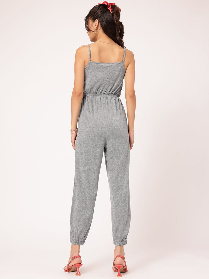 DressBerry Fashionably Tied Cinched Waist Crop Jumpsuit