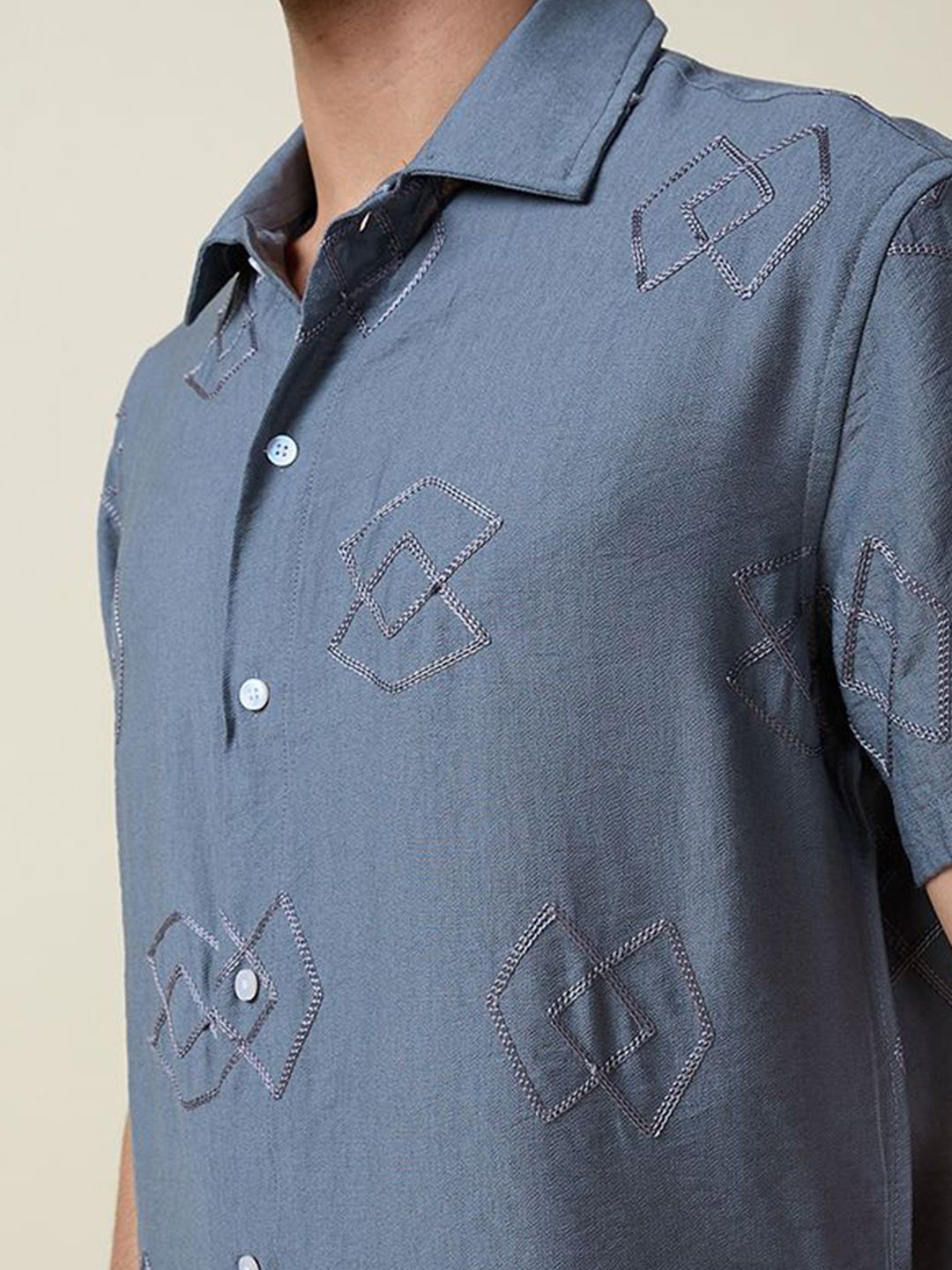 Thomas Scott Men Embroidered Regular Fit Casual Shirt