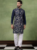 Anouk Men Animal Embroidered Regular Thread Work Pure Cotton Kurta with Pyjamas