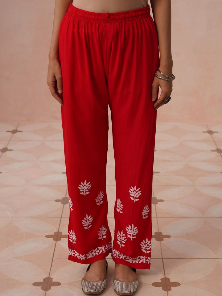 House of Chikankari Women Regular Chikankari Kurta with Trousers