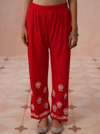 House of Chikankari Women Regular Chikankari Kurta with Trousers