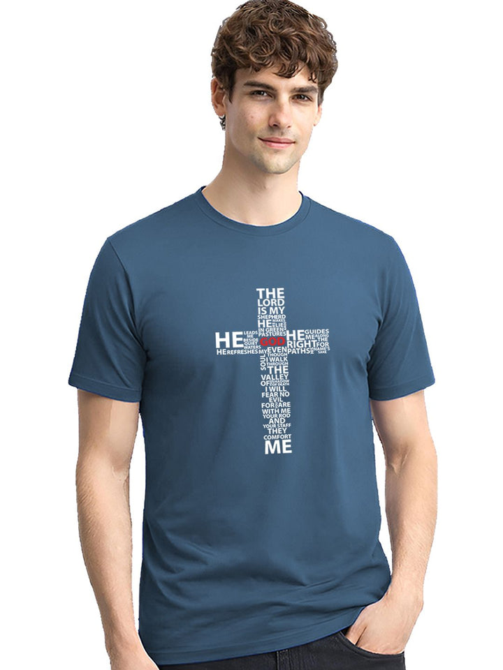 ADRO Typography Printed Round Neck Short Sleeves Regular Fit Pure Cotton T-shirt