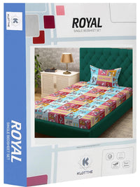 KLOTTHE Multi Cartoon Characters Cotton Single Bedsheets