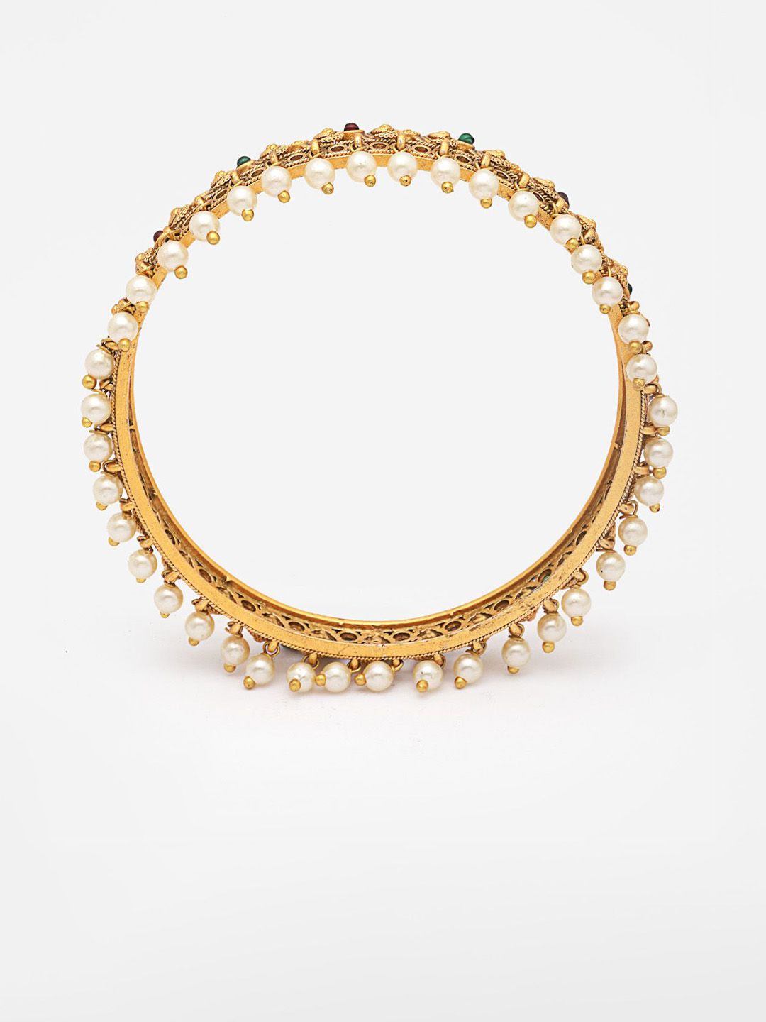 PANASH Set Of 2 24 CT Gold Plated Handcrafted Antique Bangles