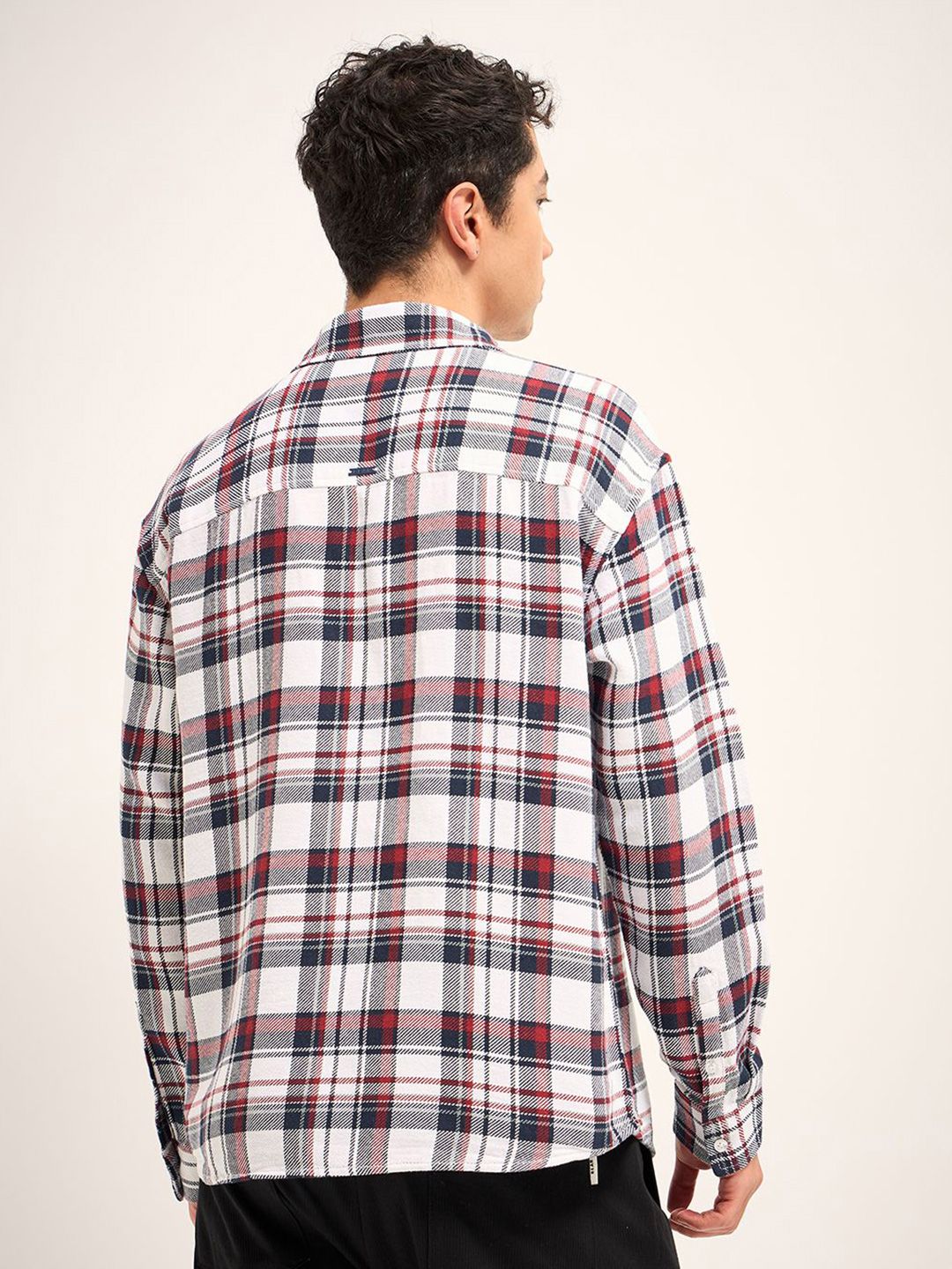 THE BEAR HOUSE Men Tartan Checked Cotton Relaxed Fit Casual Shirt