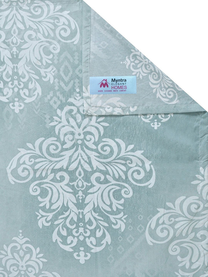 Myntra Elegant Homes Motif Etnik Hijau Dicetak Set Cadar King 300 TC 98" x 88"