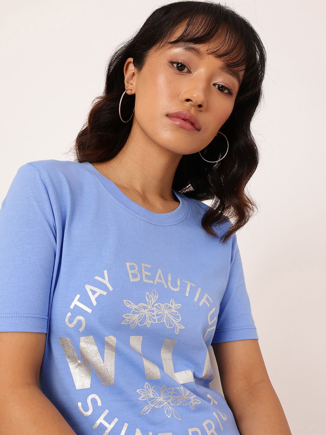 DressBerry Urban Wild Typography Printed Casual T-shirt