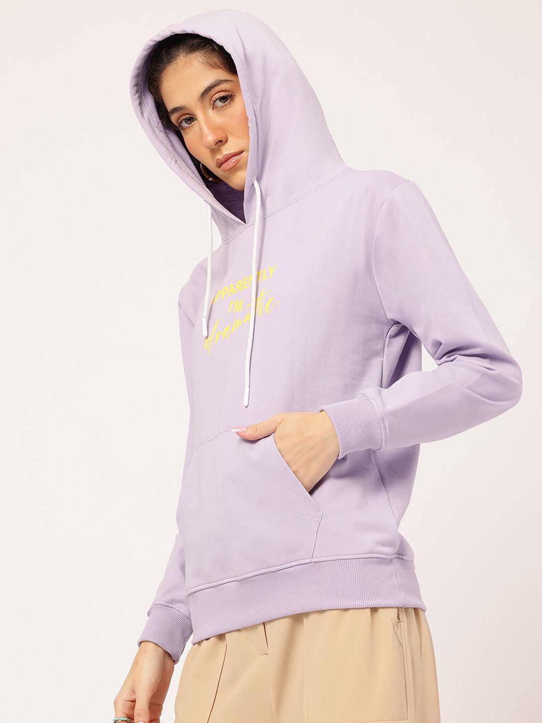 DressBerry Print Hooded Drop-Shoulder Sweatshirt