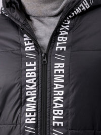 The Indian Garage Co Men Hooded Typography Printed Puffer Jacket