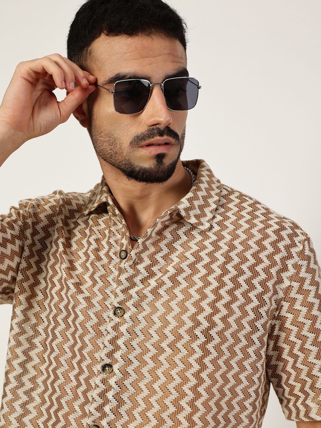 Thomas Scott Men Premium Spread Collar Vertical Striped Cotton Slim Fit Casual Shirt