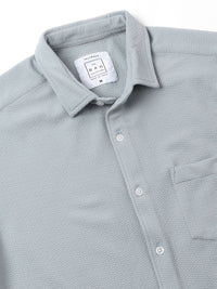 VASTRADO Men Classic Cutaway Collar Textured Slim Fit Casual Shirt