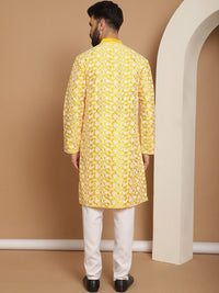 Anouk Floral Embroidered Regular Silk Straight Thread Work Kurta with Churidar