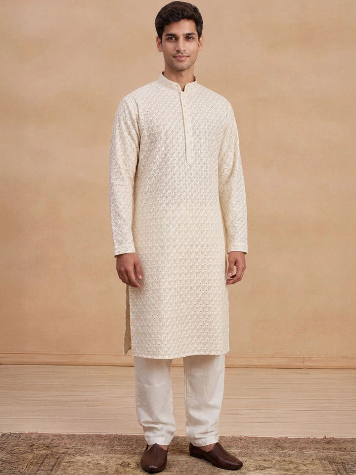 Rumah Chikankari Lelaki Sulam Kurta Chikankari