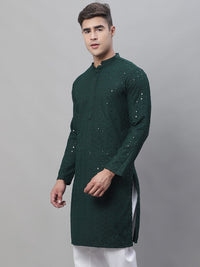SOJANYA Motif Etnik Sulam Kurta Kapas Tulen