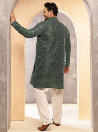 SOJANYA PLUS Kurta Lurus Kolar Mandarin Bercetak Geometrik