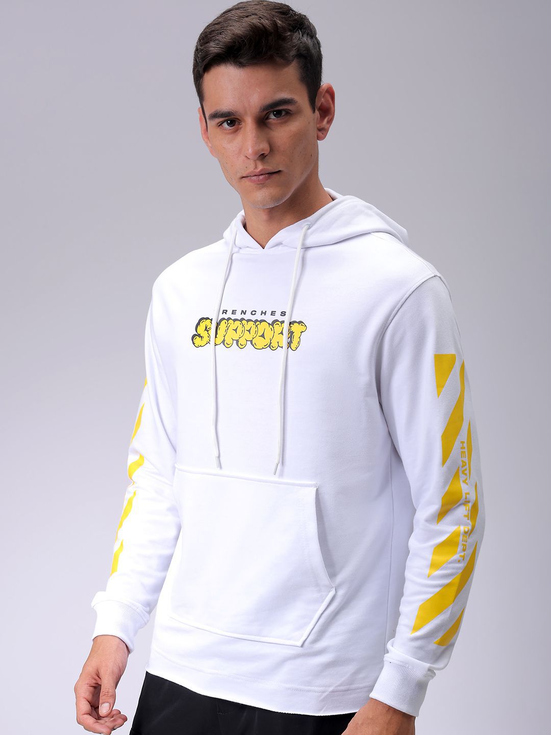 The Indian Garage Co Men Cotton Printed Hooded Sweatshirt