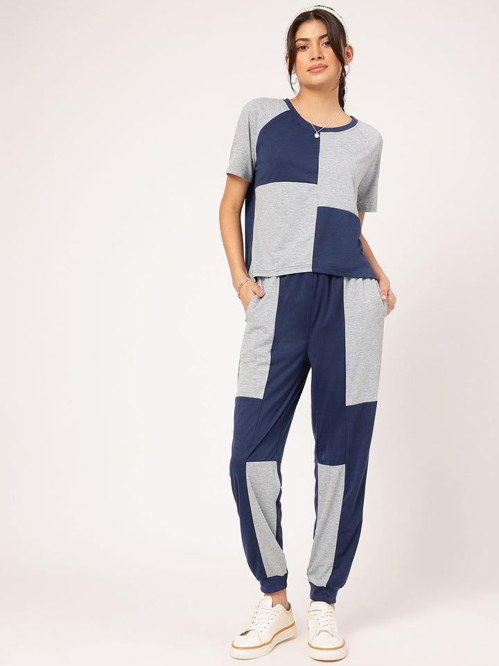 DressBerry Vibe Shift Colorblock Raglan Ease Co-Ord Set