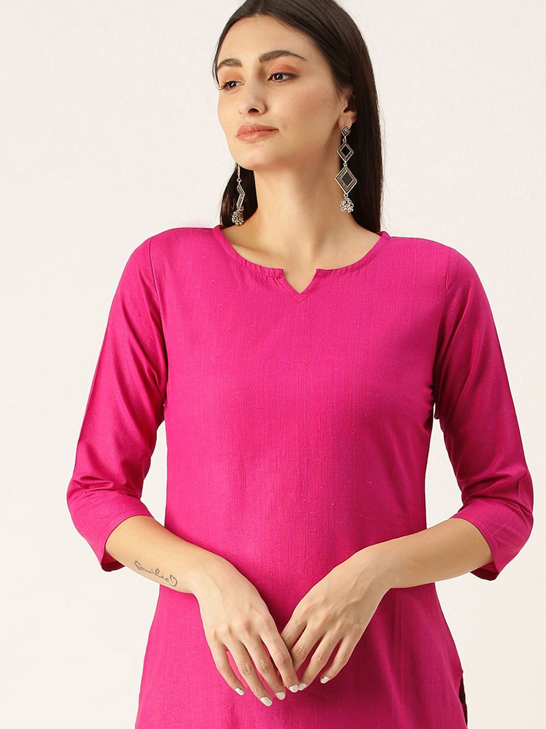 KALINI Notch Neck Straight Kurta