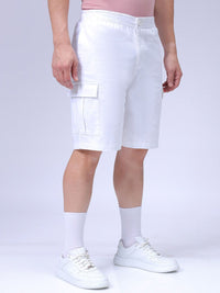 The Indian Garage Co Men Relaxed Fit Pure Cotton Utility Cargo Shorts