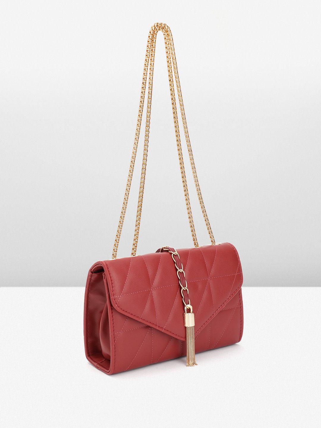DressBerry Structured Quilted Sling Bag with Lock Detail