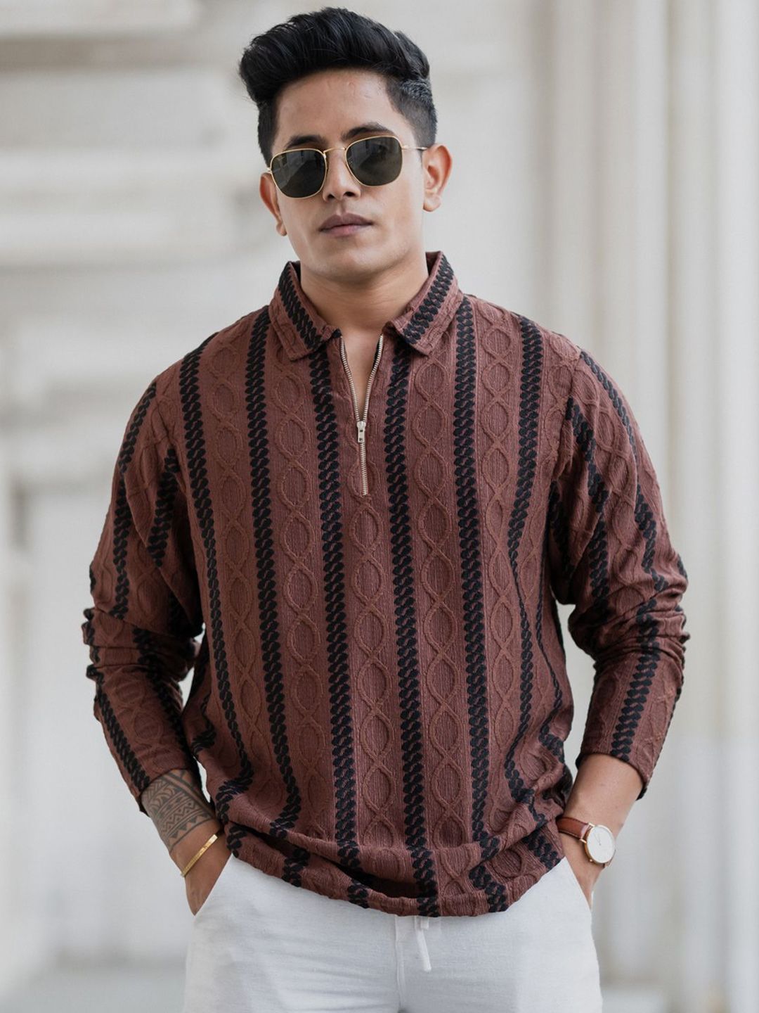 Powerlook Men Vertical Stripes Opaque Striped Casual Shirt