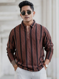 Powerlook Men Vertical Stripes Opaque Striped Casual Shirt