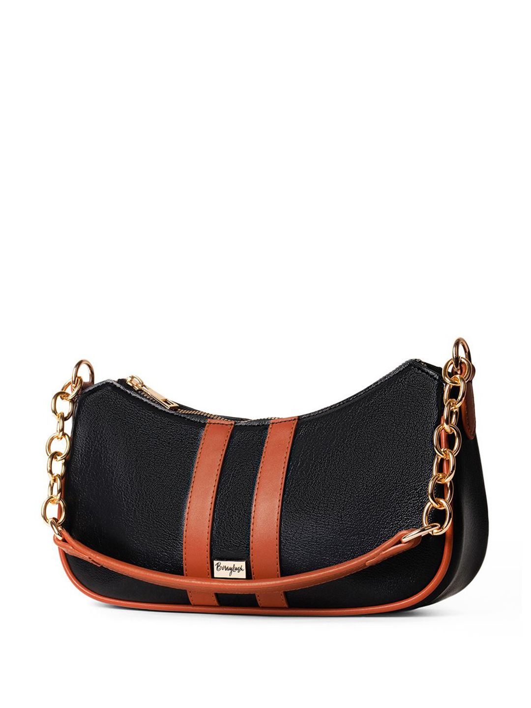 Berrylush Women Structured Colourblocked Shoulder Bag With Detachable Sling Strap