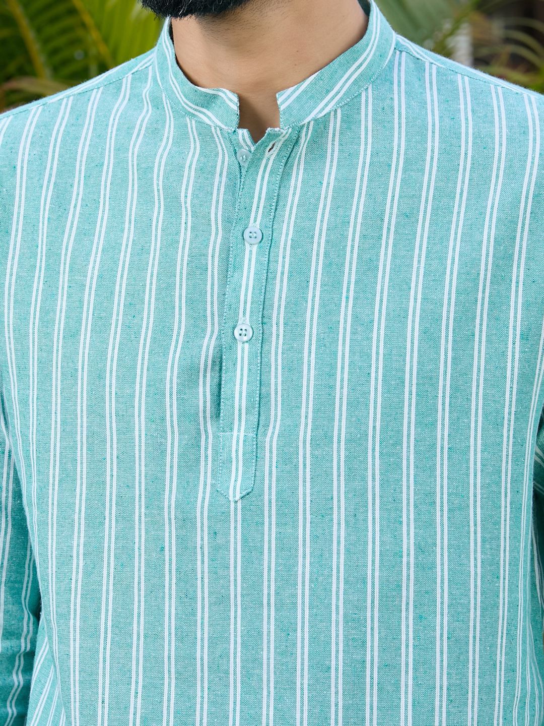 See Designs Men Striped Woven Design Cotton Straight Kurta