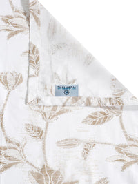 KLOTTHE White & Beige Floral 400 TC Bedsheet With 2 Pillow Covers