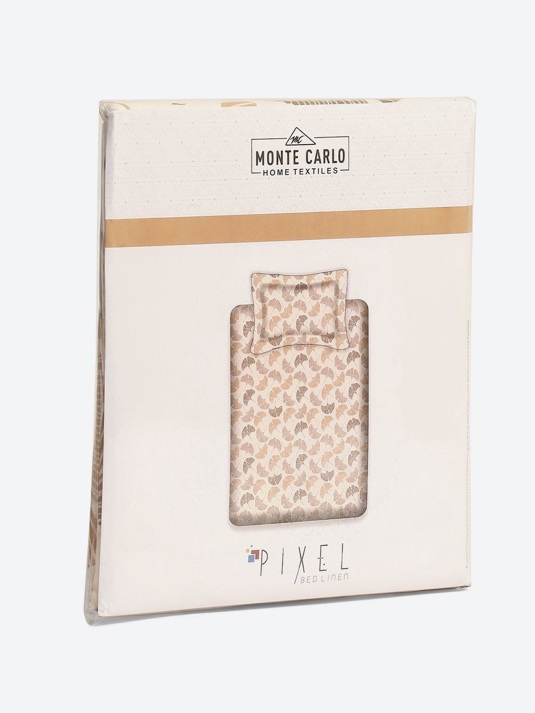 Monte Carlo Pixel Peach-Coloured Printed 120 TC Single Bedsheet Set 1.52 m x 2.30 m