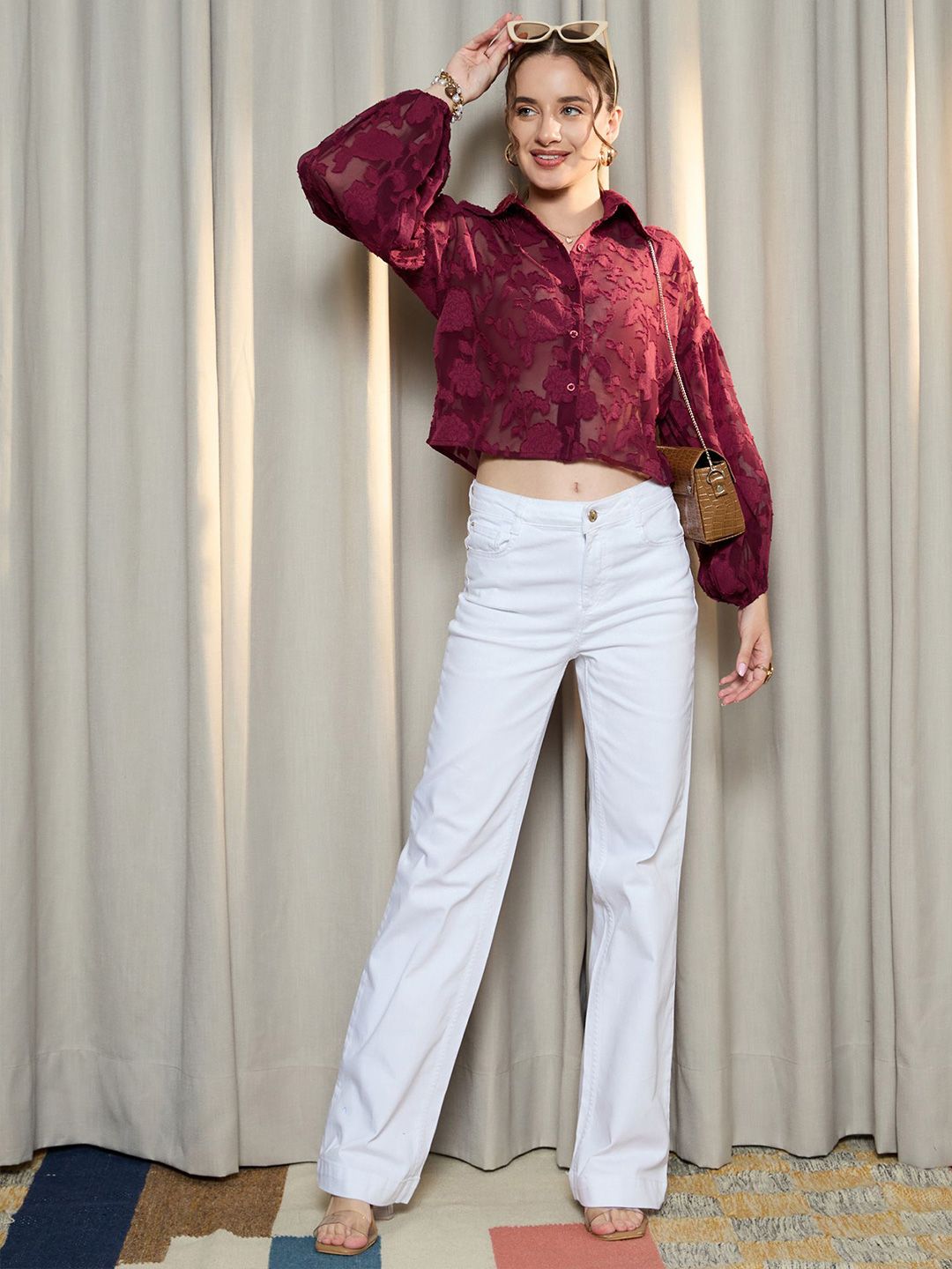 Berrylush Floral Shirt Style Top
