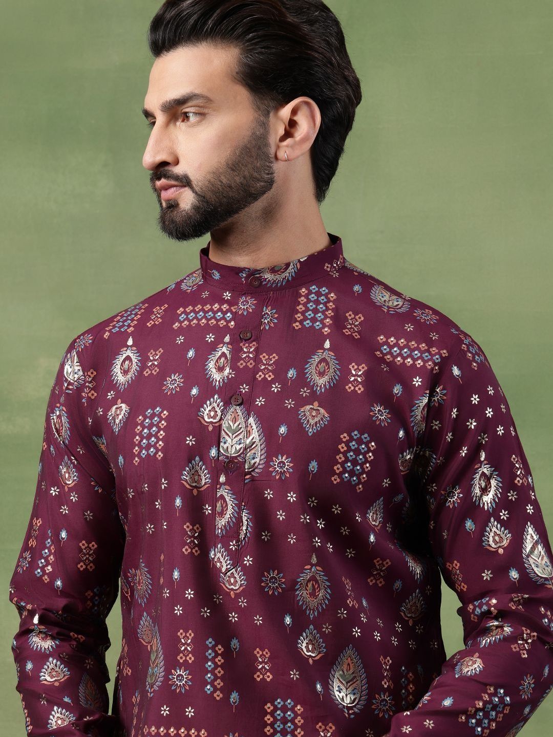 SOJANYA Men Bandhani Printed Kurta