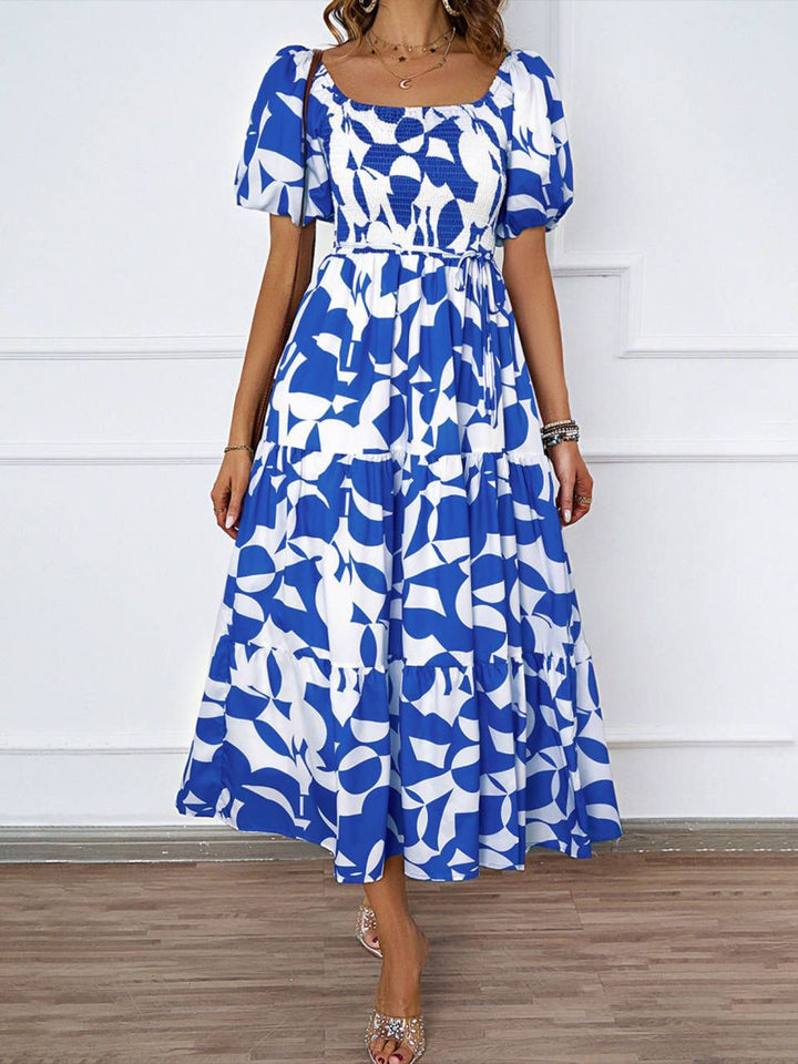 Semua Mengenai Anda Cetak Abstrak Pakaian Fit & Flare Midi