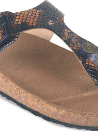 Metro Women Textured Tassels Open Toe Flats