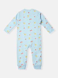 Nauti Nati Boys Interlock Cotton All-over Printed Sleepsuit With Beanie