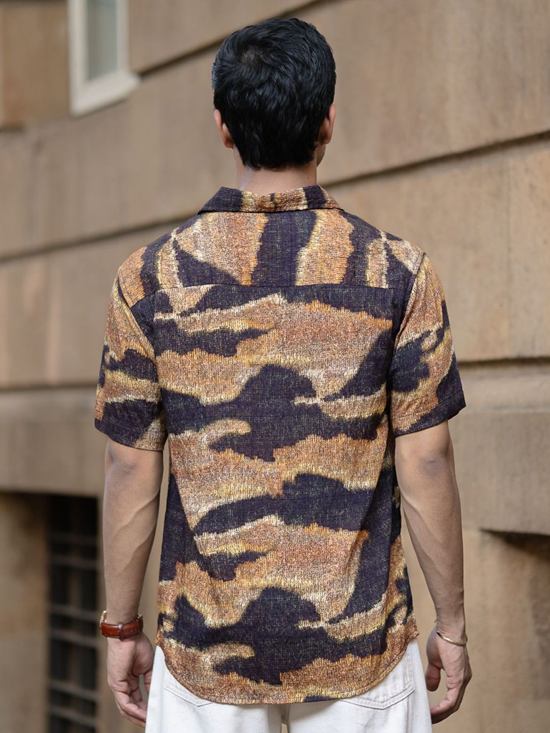 Powerlook Men Abstract Printed Spread Collar Casual Shirt