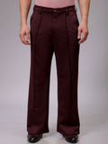 The Indian Garage Co Men Flared Mid-Rise Pleated Wide Leg Trousers