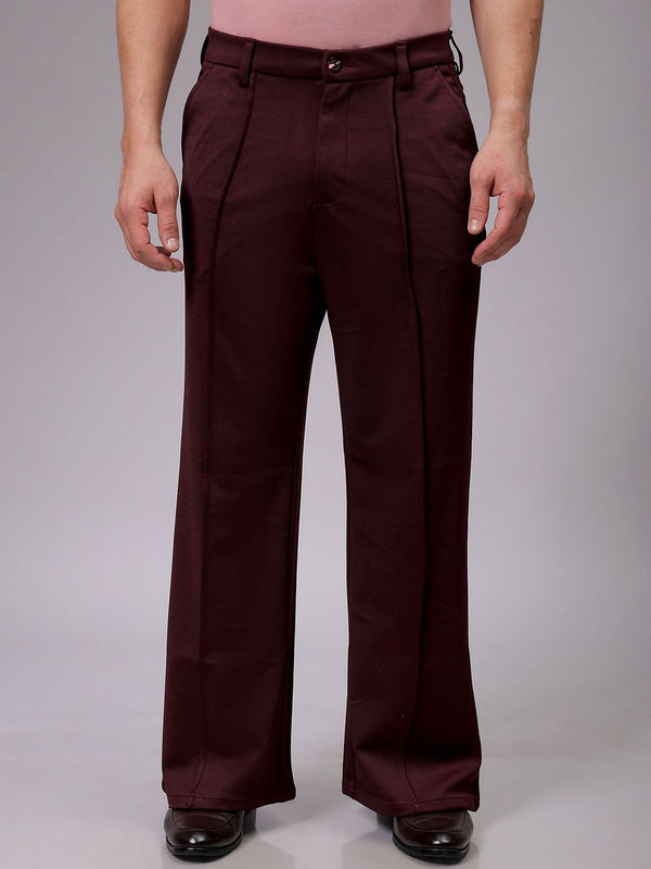 The Indian Garage Co Men Flared Mid-Rise Pleated Wide Leg Trousers