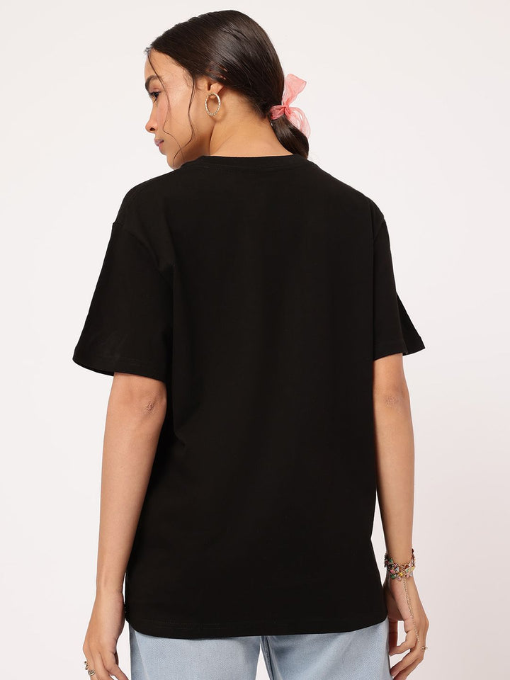 DressBerry Athleisure Typo-Embossed Drop Sleeves Tee