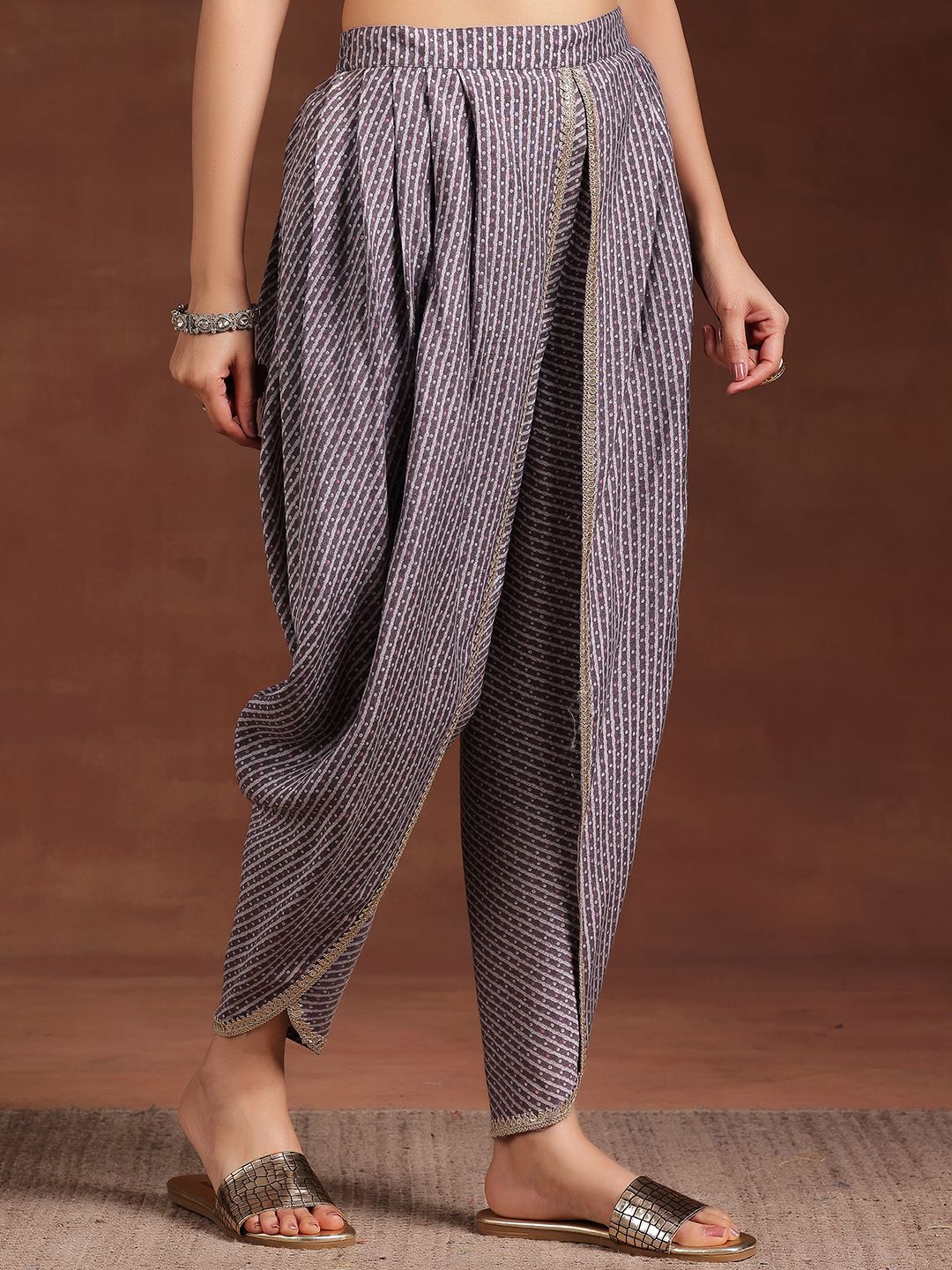 Libas Women Floral Printed Regular Gotta Patti Kurta with Dhoti Pants