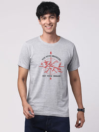 ADRO Men Pack Of 3 Printed Round Neck Slim Fit Cotton T-shirt