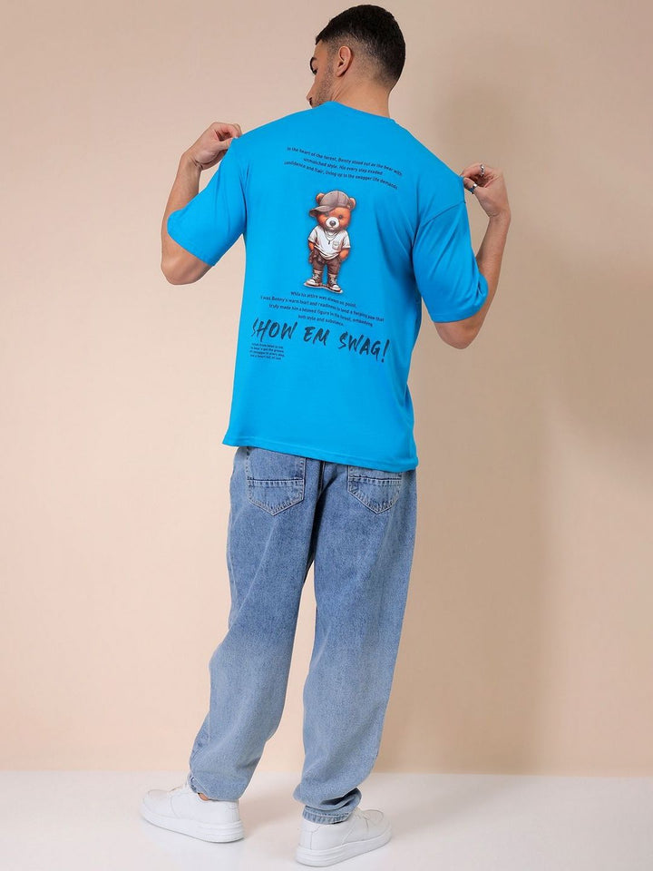 The Indian Garage Co Men Graphic Printed Round Neck Pure Cotton Oversized T-shirt