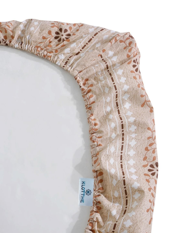 KLOTTHE Cadar Bujang Kapas Bunga Beige