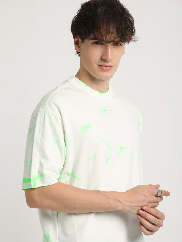 THE BEAR HOUSE Tie & Dye Drop-Shoulder Sleeves Pure Cotton Oversized T-shirt