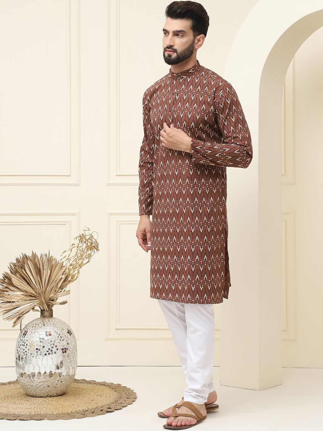 SOJANYA Ethnic Motifs Printed Regular Pure Cotton Kurta With Pyjama