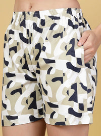Klotthe Women Printed T-Shirt & Shorts Pants Night Suit