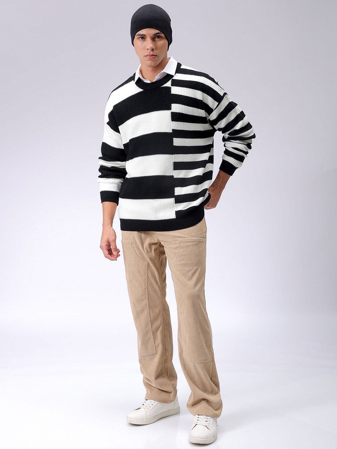The Indian Garage Co Men Striped Pullover