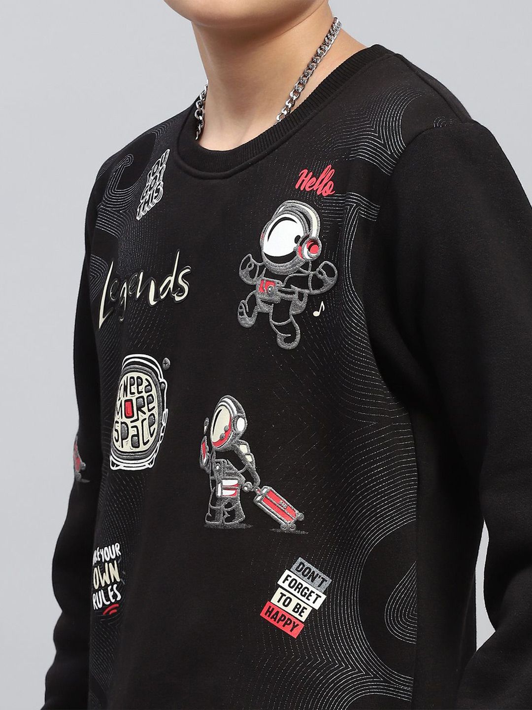 Monte Carlo Boys Printed Cotton Casual Pullover Sweatshirt